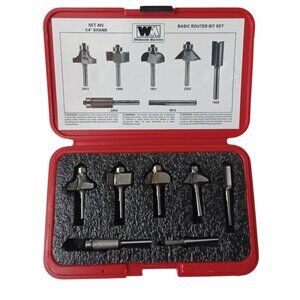 Whiteside Basic Router Bit Set NEW 402 (1/4" Shank) -7 Piece Set -Woodworking